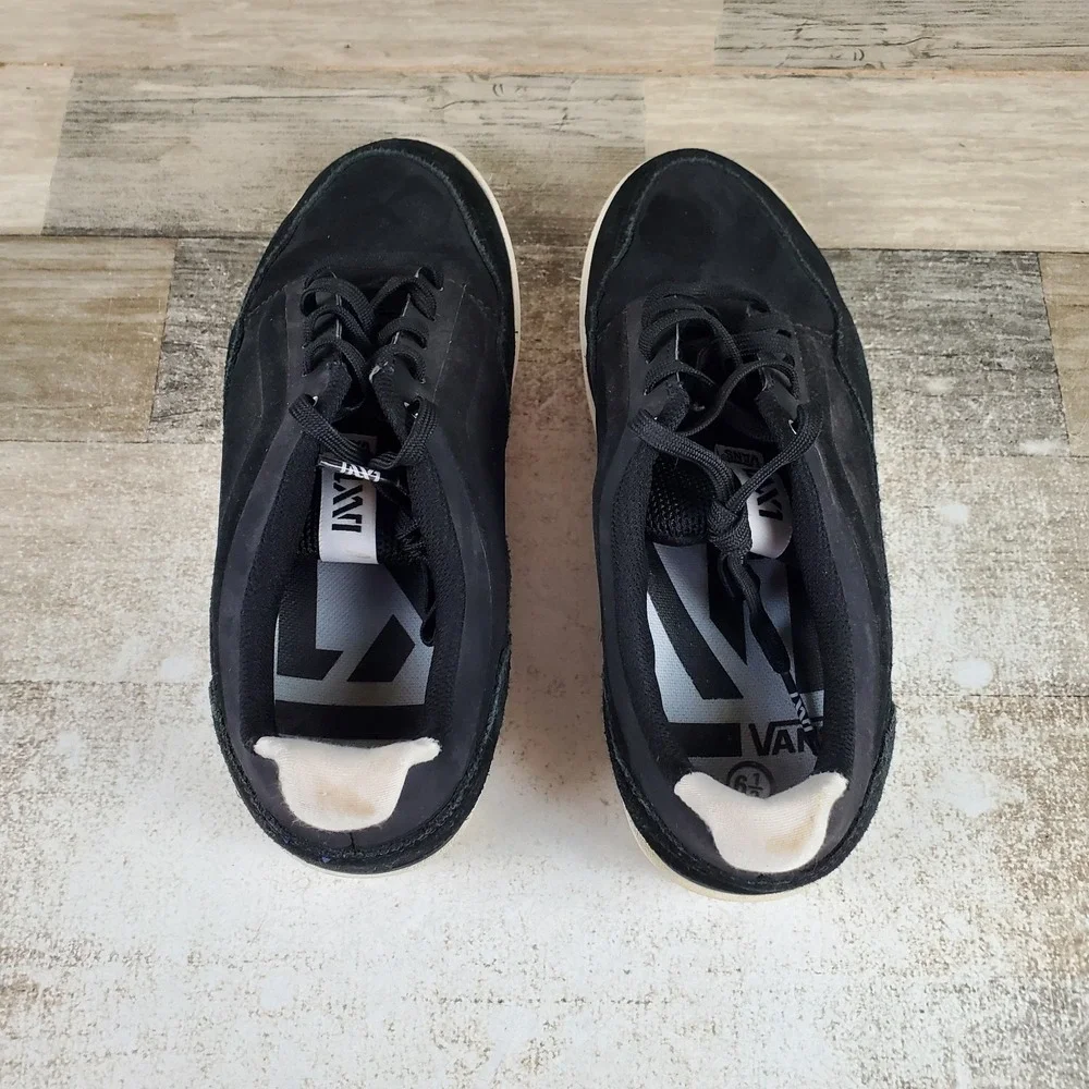 Vans LXVI Inscribe Mens Shoes Sz 6.5 Athletic Black White Suede Lace-Up Sneakers
